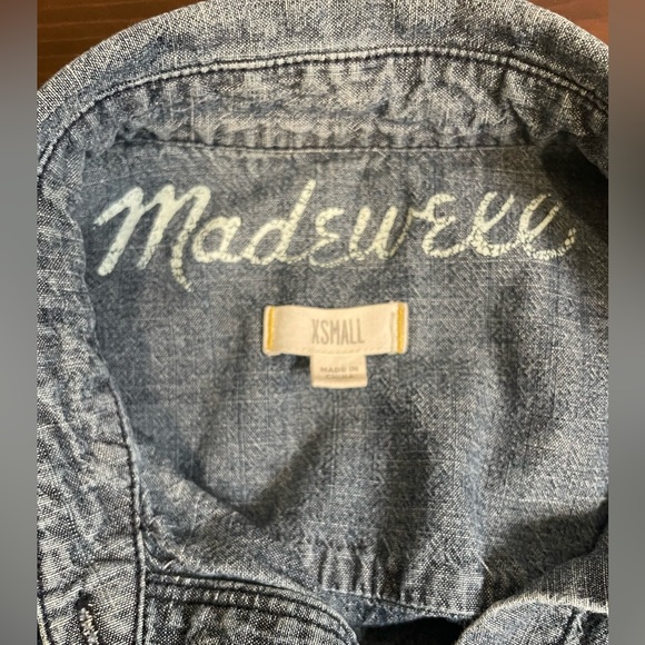 Madewell Perfect Ex-Boyfriend Chambray Shirt Button Down Top Womens Sz XS - Picture 5 of 5